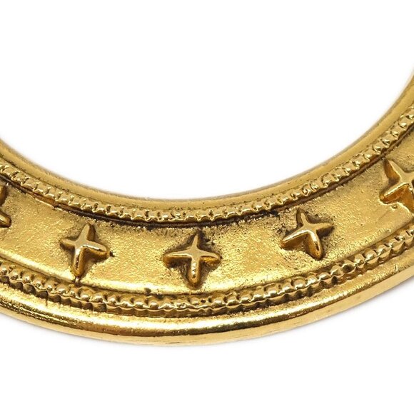 Chanel Dangle Hoop Earrings Clip-On Gold - Picture 2 of 4